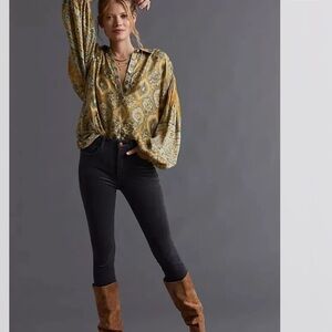 🌟HP🌟ANTHROPOLOGIE NWT Pilcro Mid Rise Skinny Corduroy Jeans Dark Grey Size 25.